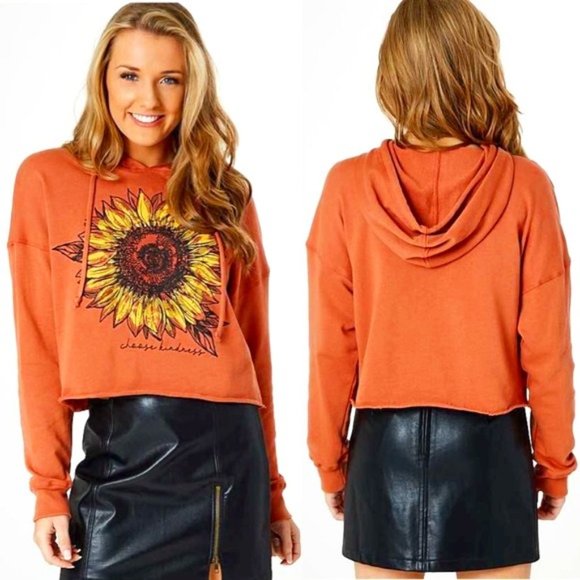 Altar'd State Tops - NWT Choose Kindness Cropped Hoodie Sunflower NEW